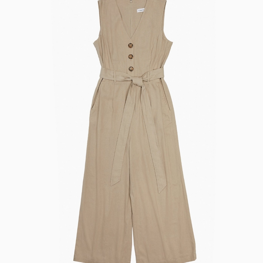 NWT Calvin Klein Linen Blend Jumpsuit